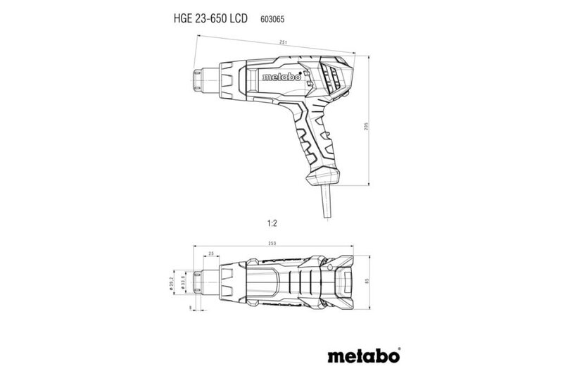 Pistol aer cald Metabo HGE 23-650 LCD